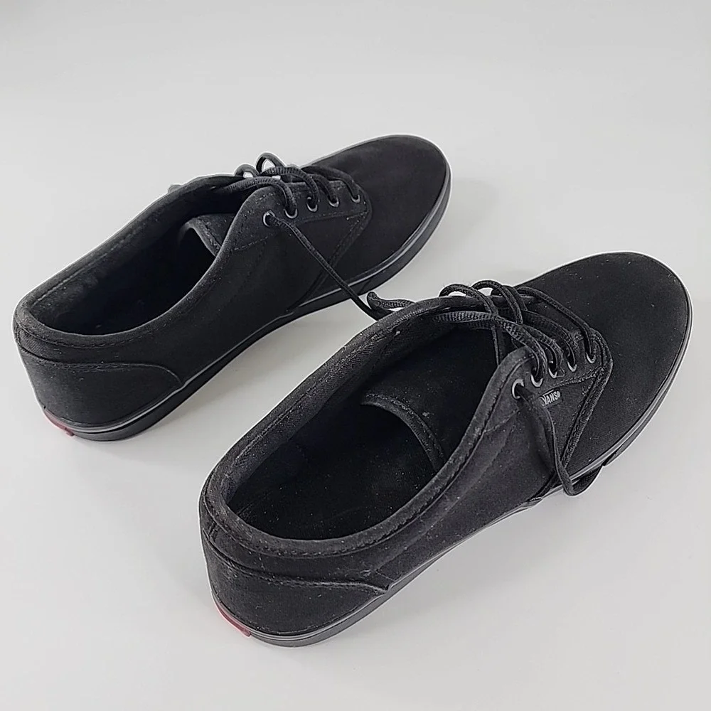Vans Atwood Deluxe Sneakers Women's 10 Black On Black Low‎ Top Lace Up Skater